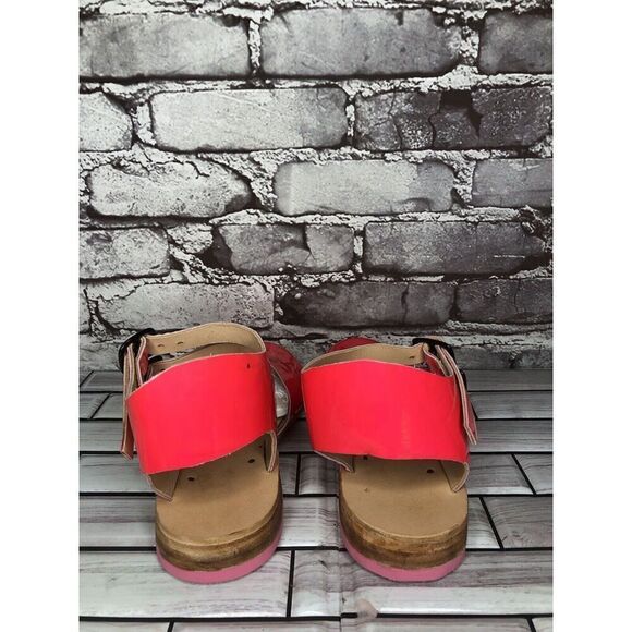 Hot Pink Patent Leather Handmade Ankle Strap Clogs Shoes Women Sz 38EU/7.5M US - Picture 8 of 16